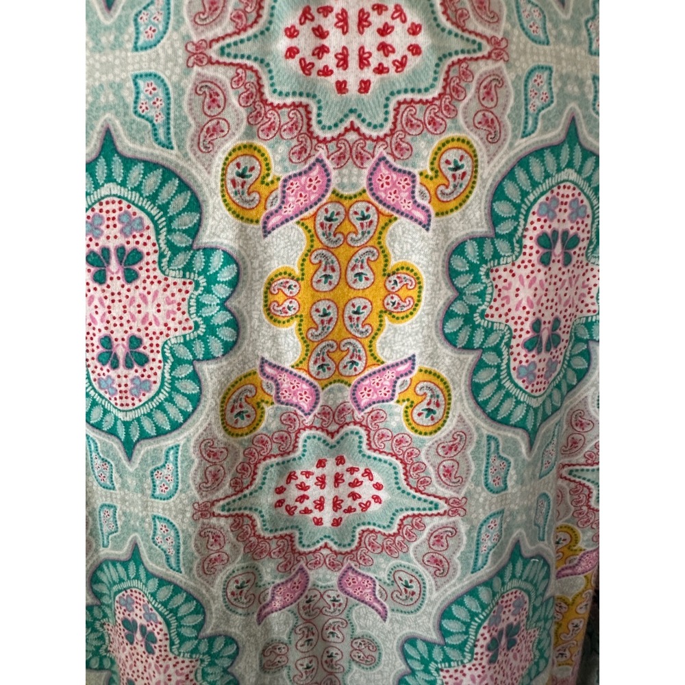 Talbots Paisley Tunic Top Womens XL Pastel Pima Cotton Modal 3/4‎ Sleeve Coastal - Picture 13 of 13